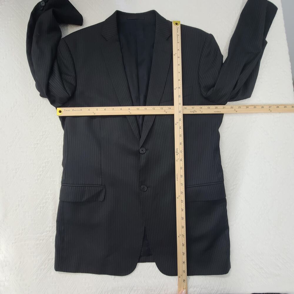 Versace Collection Men Black Wool Pinstripe Suit … - image 5